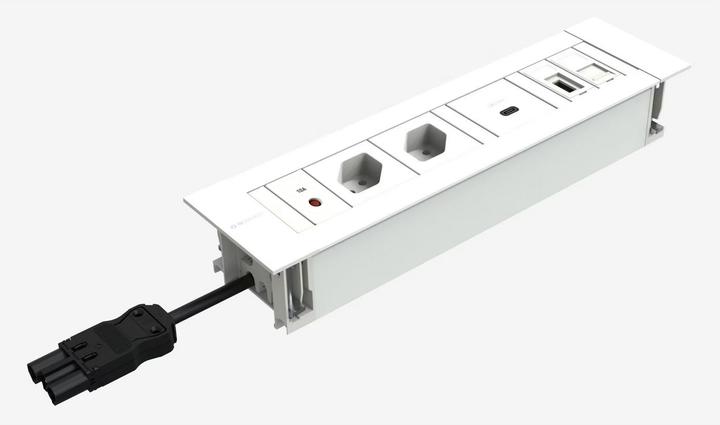 Image du produit IB Connect INTRO2.0 Prise ws 2x Type 13 1x USB-C 60W 1x RJ45 1x HDMI (2 x, HDMI, Type 13, RJ45, USB-C, 0.30 m)
