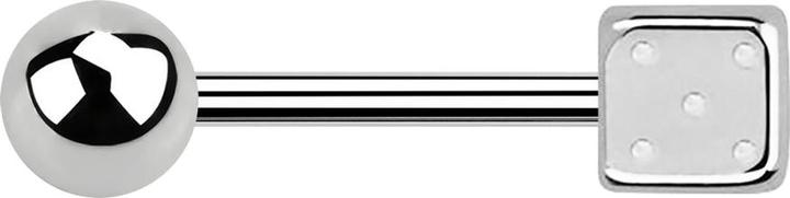 Immagine prodotto Star Piercing Barbell silber mit Kugel und Würfel (Acciaio chirurgico 316L, senza ottone)