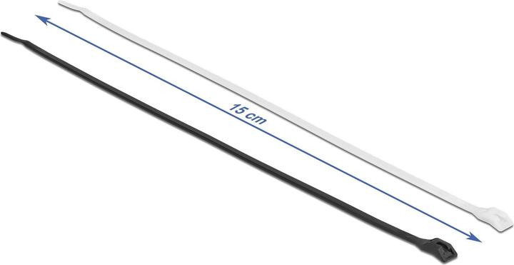Image du produit Delock Colliers de serrage à tête plate L 150 x l 3,6 mm 100 pièces (Serre-câbles en plastique, 150 mm, 100 pcs)