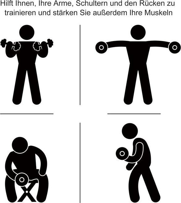 Actual product image Swisshandel24 Dumbbell set 30KG Dumbbell set with weight plates for home office gym steel PU black Kra