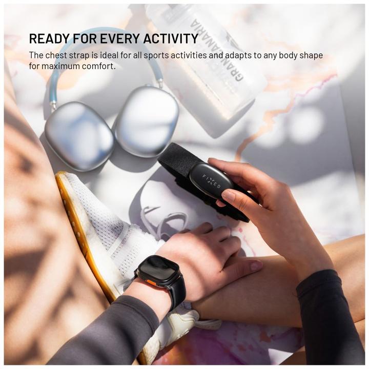 Image du produit Fixed Sangle thoracique cardio-fréquencemètre Pulse Dual, mesure HR+HRV, noir
