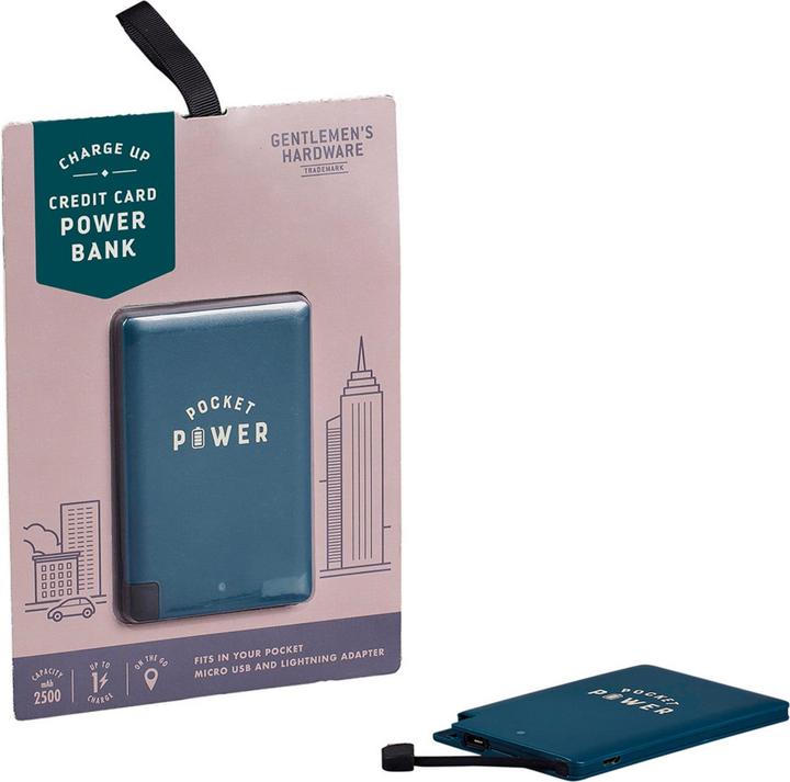 Produktbild Gentlemen's Hardware Power Bank Credit Card Size (2500 mAh, 9.25 Wh)