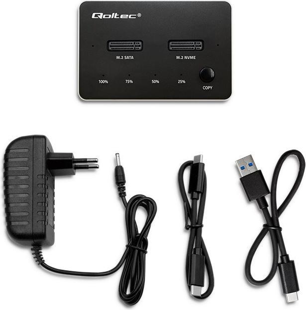 Actual product image Qoltec M.2 SSD drive docking station