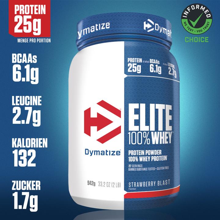 Immagine prodotto Dymatize Elite 100% Whey (Fragola, Bacca, 1 pz., 942 g)