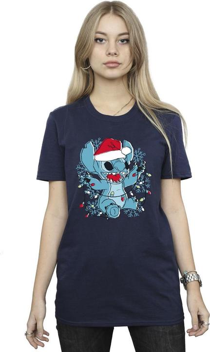 Produktbild Disney Lilo And Stitch Christmas Lights Sketch TShirt (S)