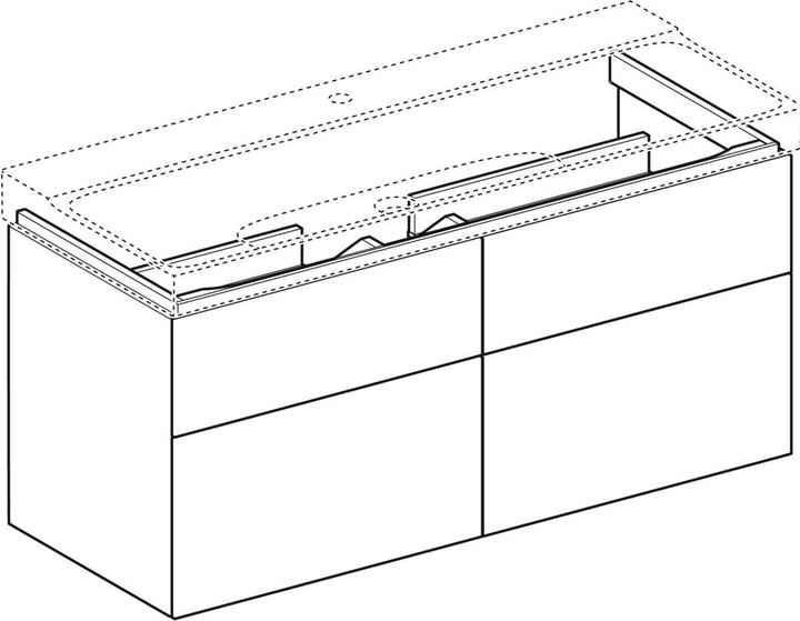 Produktbild Geberit Waschtischunterschrank Xeno wei hochglanz 4 Auszge mit Softeinzug fr 120 cm 5 (53 x 117 cm)
