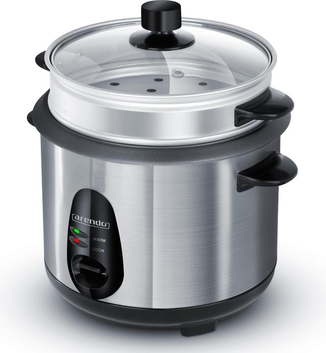 Image du produit Arendo Cuiseur à riz 1l, 400 W, Insert de cuisson vapeur, Fonction maintien au chaud, Cuiseur vapeur