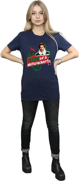 Actual product image Elf Womens/Ladies Son Of A Nutcracker Cotton Boyfriend T-Shirt (M)