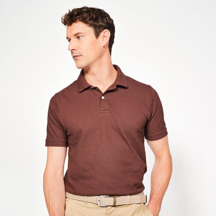 Inesis Herren Golf Poloshirt kurzarm Baumwolle - MW500 braun