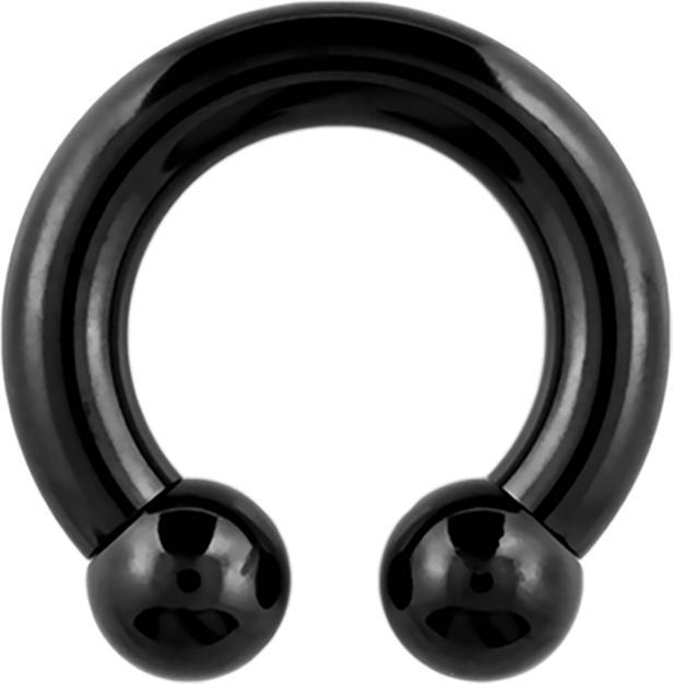 Star Piercing Circular Barbell Innengewinde schwarz mit zwei Kugeln (Titan G23, ohne Messing)
