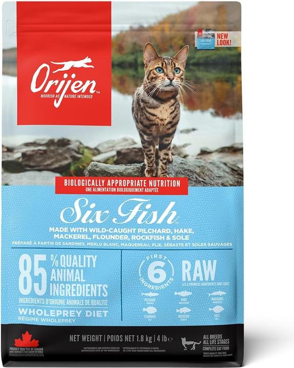 Produktbild Orijen Six Fish (Adult, Senior, Welpe + Kitten, 1 Stk., 1800 g)