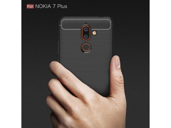 Produktbild Screenguard Nokia 7 Plus Hülle Carbon Brushed Soft TPU (Nokia 7 Plus)