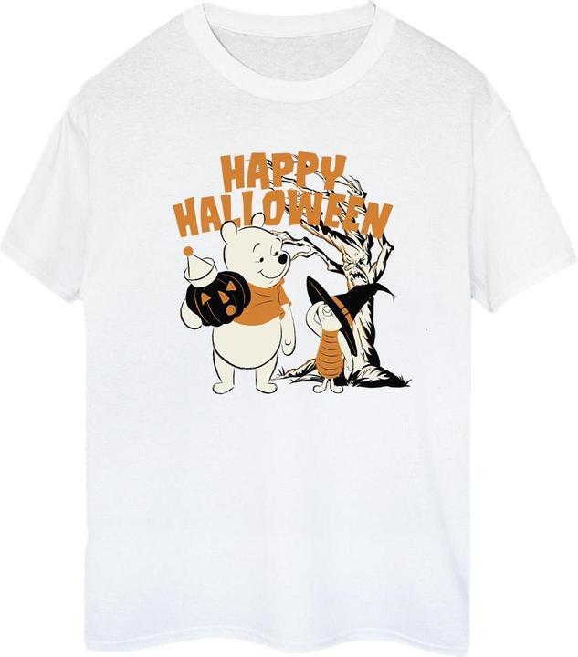Actual product image Disney Womens/Ladies Winnie The Pooh And Piglet Happy Halloween Cotton Boyfriend T-Shirt (XL)