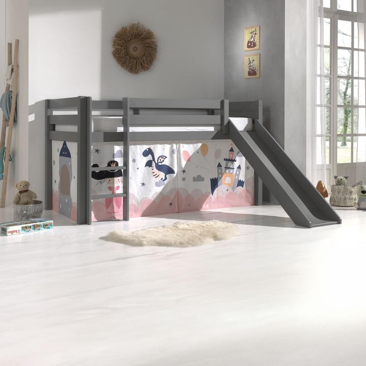Image du produit Vipack Lit mi-hauteur Princess Sophie avec toboggan (90 x 200 cm)