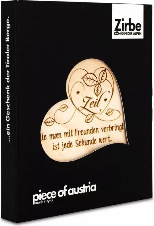 Actual product image ZNatur Swiss stone pine wood heart gift decoration with engraving Time spent with friends No.59