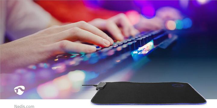 Image du produit Nedis Tapis de souris de jeu | Caoutchouc / Microfibre | Noir (XL)