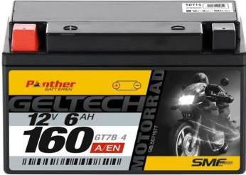 Panther Batterien Motorradbatterie GT7B-4 12V 6Ah GEL (12 V, 6 Ah)