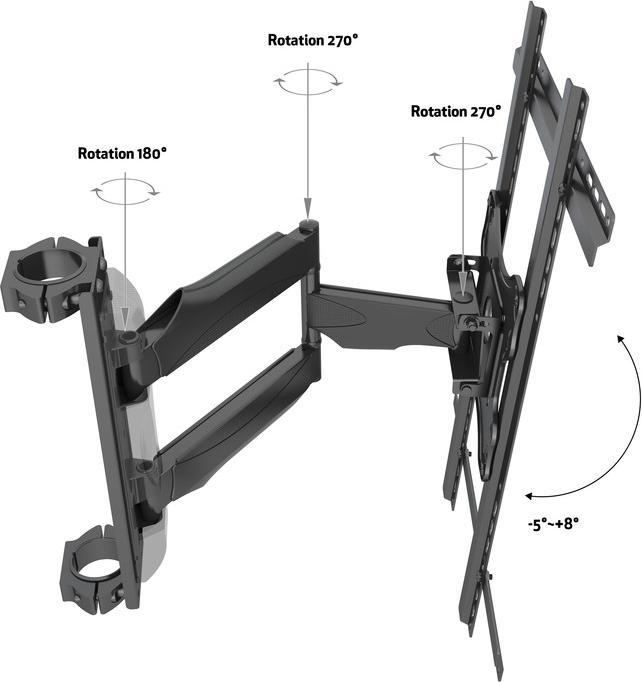 Image du produit Multibrackets Support sol-plafond 1x, 40"-65", VESA 100x100