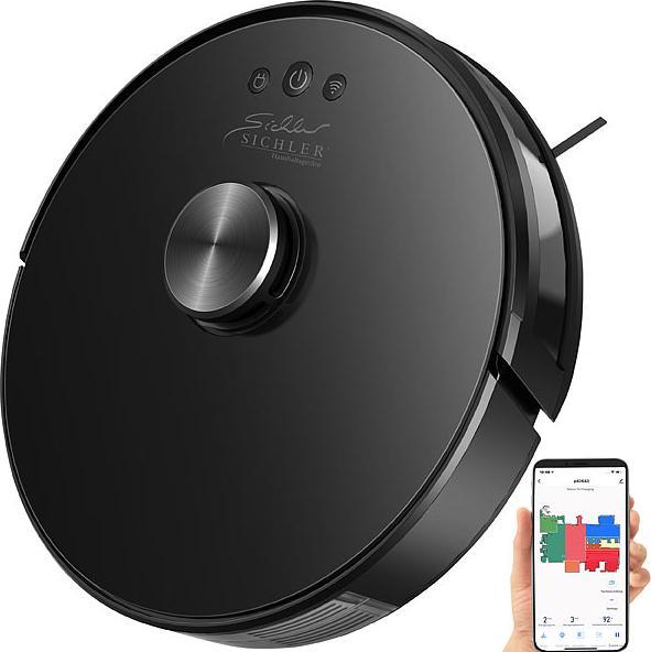 Sichler WLAN-Saug- & Wischroboter mit Lidar-, Gyro- & 360°-Laser-Sensor, App (Saugwischroboter)