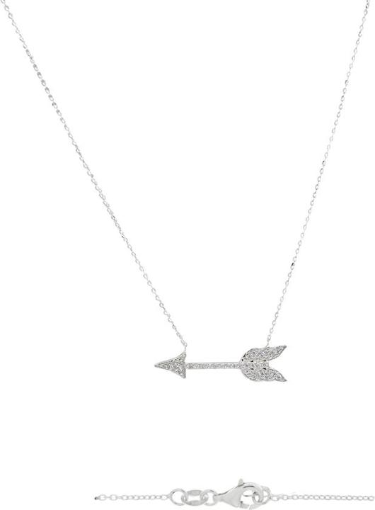 Image du produit Leyda Chaîne Flèche (Pierre synthétique, Argent, 42 cm)