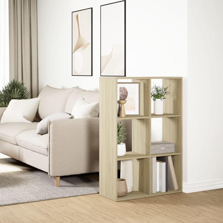 Actual product image VidaXL Room divider Bookcase Standing shelf Office shelf Cube shelf Sonoma oak (69.5 x 29 x 103.5 cm)