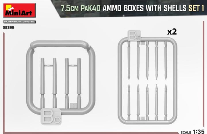 Image du produit Mini art 7.5cm PaK40 Ammo Boxes w/Shells Set 1