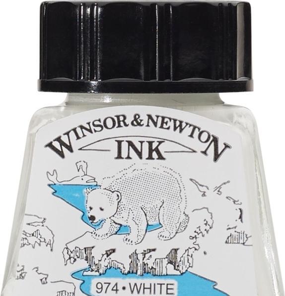 Winsor & Newton Drawing Ink 14ml White 702 (Weiss, 14 ml)