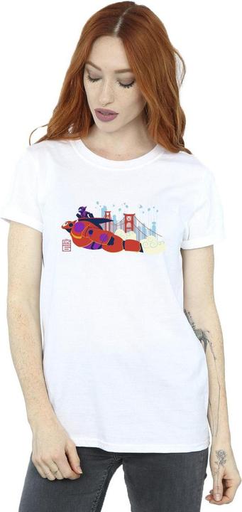 Actual product image Disney Womens/Ladies Big Hero 6 Baymax Hiro Bridge Cotton Boyfriend T-Shirt (M)