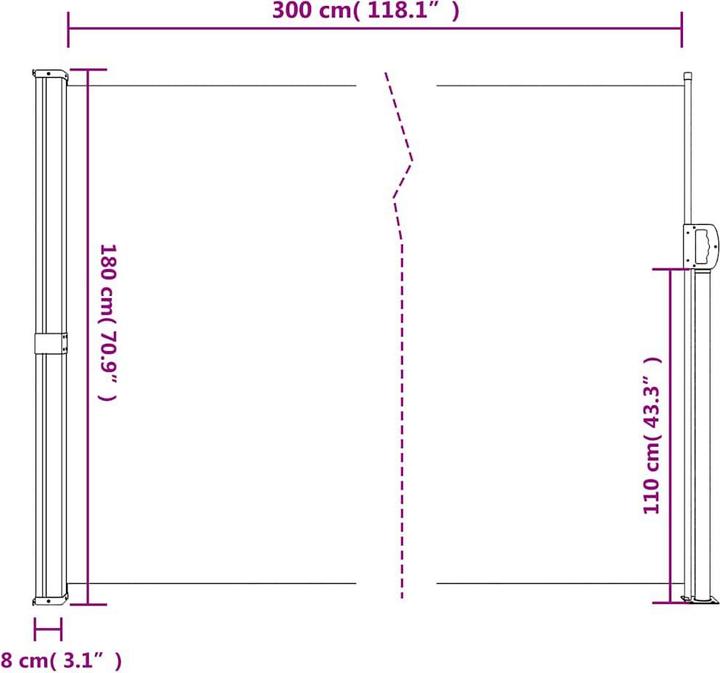 Immagine prodotto VidaXL Tenda laterale estensibile (1.80 m)