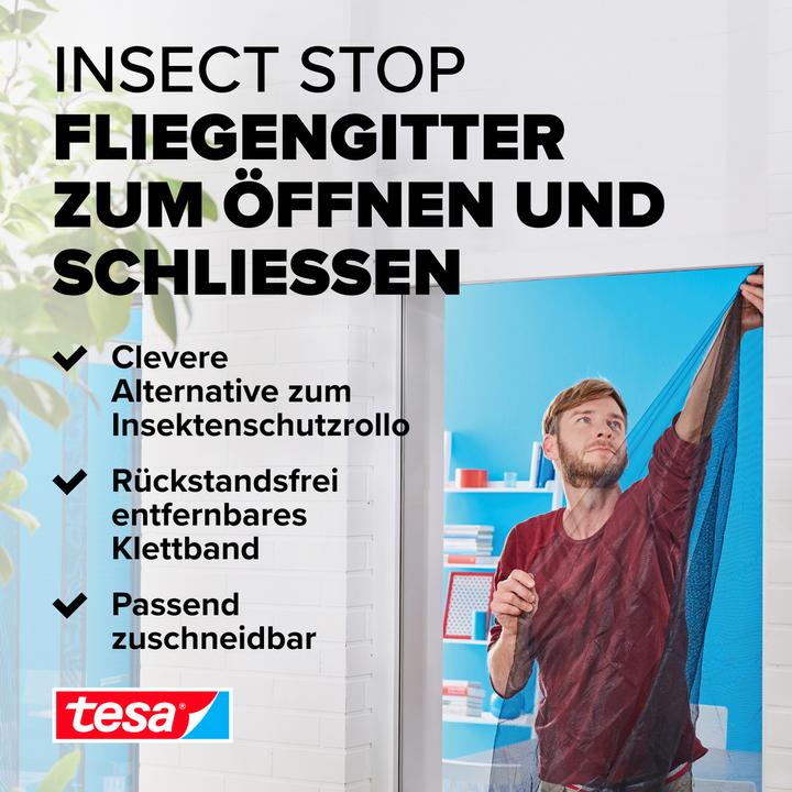 Actual product image tesa Insect screen COMFORT for windows, with Velcro tape, self-adhesive, without drilling (130 x 150 cm)