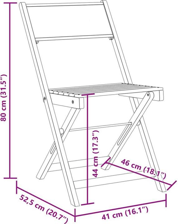 Image du produit VidaXL Chaises de bistrot 2 pcs. Acacia & tissu