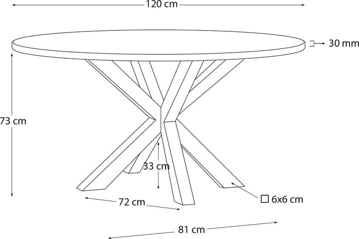 Actual product image Kave Home Argo (120 x 120 x 74.5 cm)