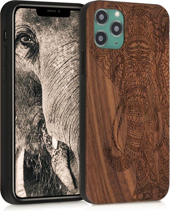 Produktbild Natura Punto Schutzhülle für iPhone 11 Pro, Walnussholz, Elefanten, Dunkelbraun (Apple iPhone 11 Pro)