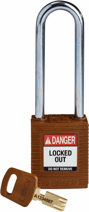 Actual product image Brady SafeKey nylon lockout padlocks