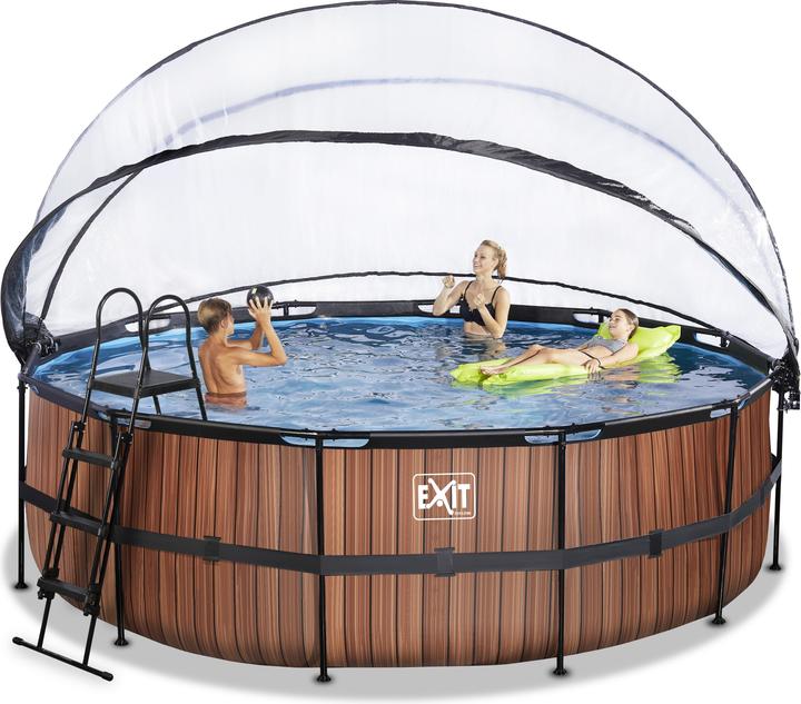 Produktbild Exit Rahmen-Pool rund 450x122 cm mit Sonnendach und Sandfilterpumpe