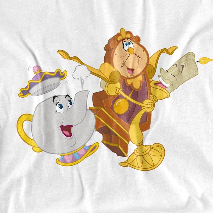 Actual product image Beauty And The Beast Unisex Adult Potts Cogsworth Lumiere T-Shirt (M)