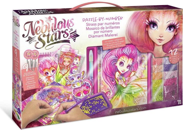 Actual product image Nebulous Stars Rhinestone by numbers stationery deluxe set