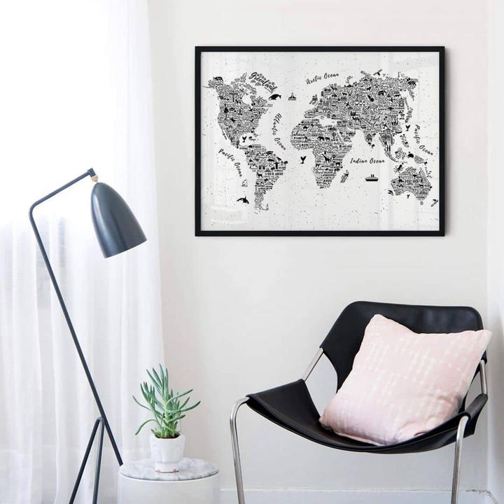 Actual product image Trenddeko World map - Around the world (80 x 60 cm)
