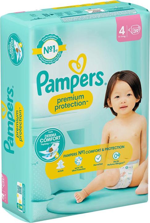 Image du produit Pampers Premium Protection (Taille 4, Pack, 39 pièce(s))