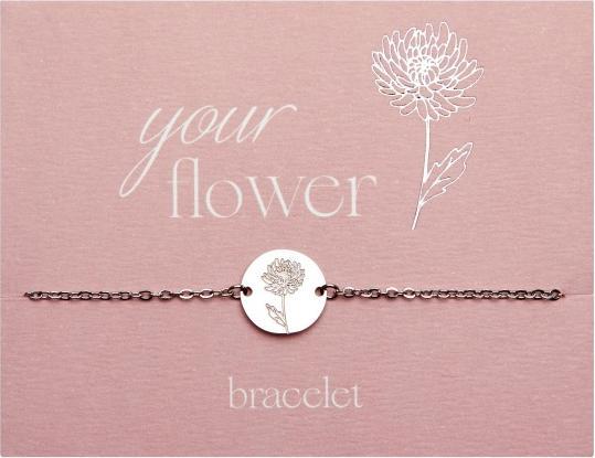 Produktbild HCA Armband - "Your Flower" - Edelstahl - Chrysantheme (Edelstahl)