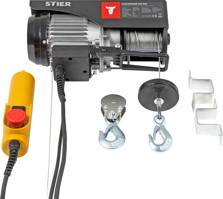 Produktbild Stier Elektrischer Seilzug Tragkraft 250kg Leistung 500W
