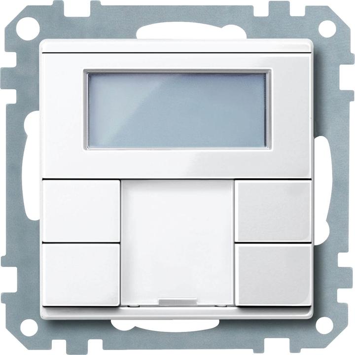 Image du produit Schneider Electric Bouton-poussoir double plus avec thermostat d'ambiance, blanc polaire brillant, Système M