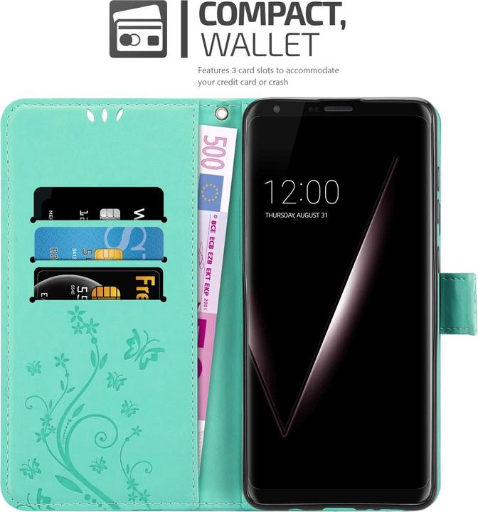 Produktbild Cadorabo Flower Book Hülle für LG V30 / V30+ / V30S / V30S+ (LG V30+, LG V30S+, LG V30)