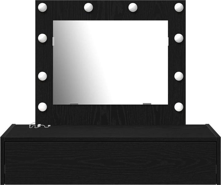 Image du produit VidaXL Coiffeuse murale avec lumières LED en chêne noir