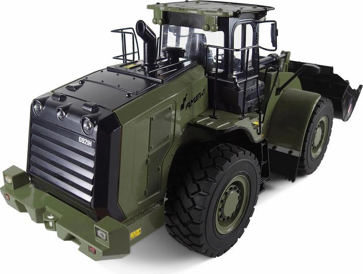 Immagine prodotto Amewi Pala gommata militare idraulica G921H in metallo 1:16, RTR, verde militare (RTR pronto all'uso)