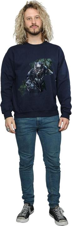 Actual product image Mens Black Panther Wild Silhouette Cotton Sweatshirt (M)