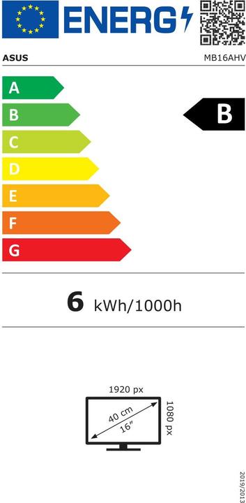 Label énergétique ASUS MB16AHV (1920 x 1080 pixels, 15.60")