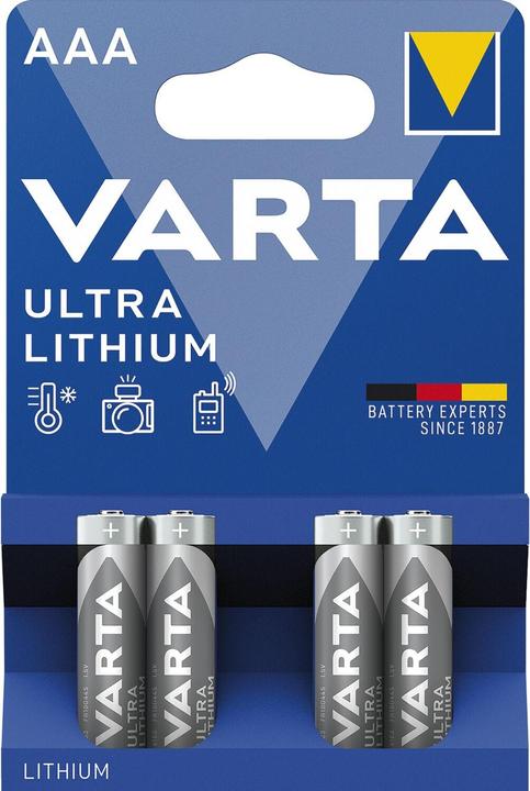 Actual product image Varta ULTRA Lithium (4 pcs., AAA, 1100 mAh)