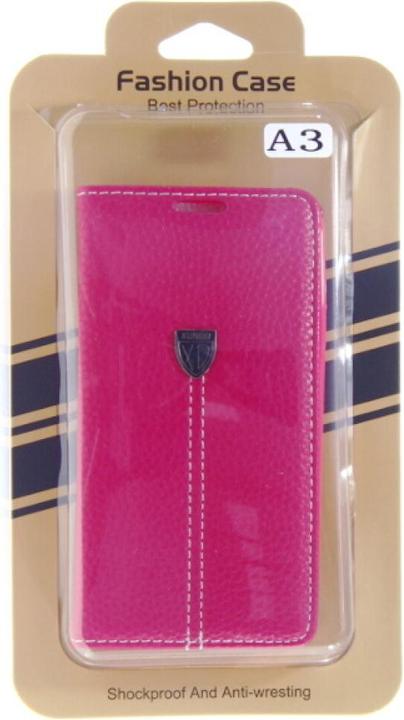 Actual product image OEM Book Case Fashion for Galaxy A3 - Pink (Samsung Galaxy A3)