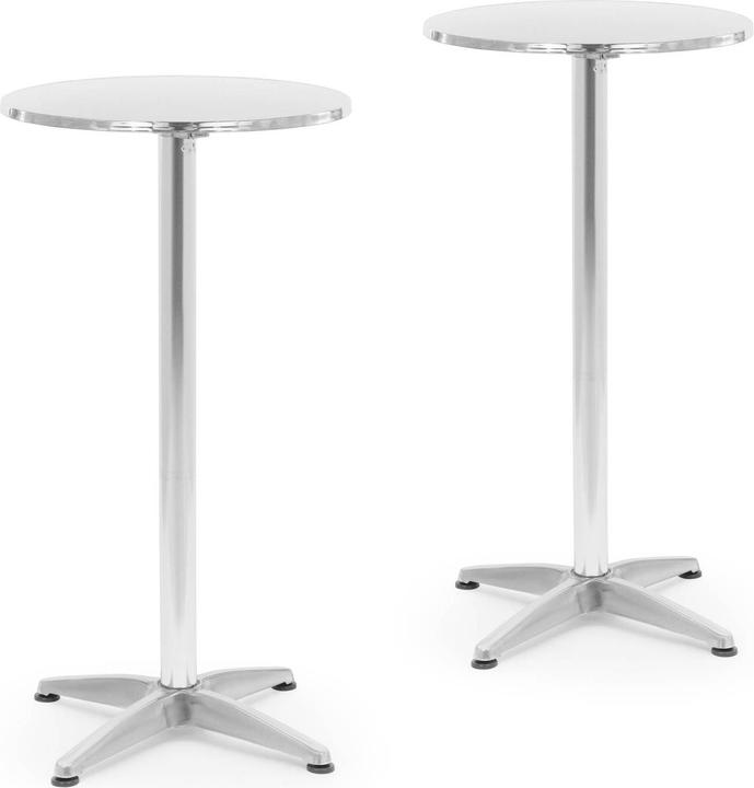 Royal Catering 2-in-1 Bistro- und Stehtisch höhenverstell-/klappbar Edelstahl/Aluminium 2 St.